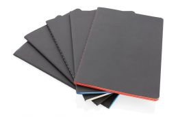 A5 Softcover PU notebook with coloured edges