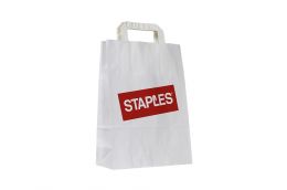 Paper bags with flat handle
