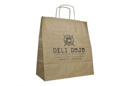 Paper bags with twisted handle - white and brown