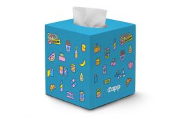 Printed cube tissue box