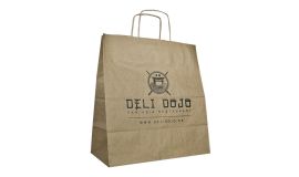 Paper bags with twisted handle - white and brown