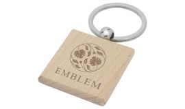 Beech wood squared keychain