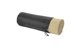 Comfy fleece plaid blanket with carry pouch