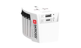SKROSS World Travel Adapter MUV 2-pole with USB A and C